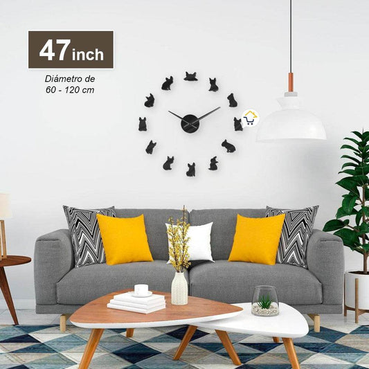Reloj Pared 3D Decorativo Perros Acrílico Moderno JK167 - venhogarsa.com